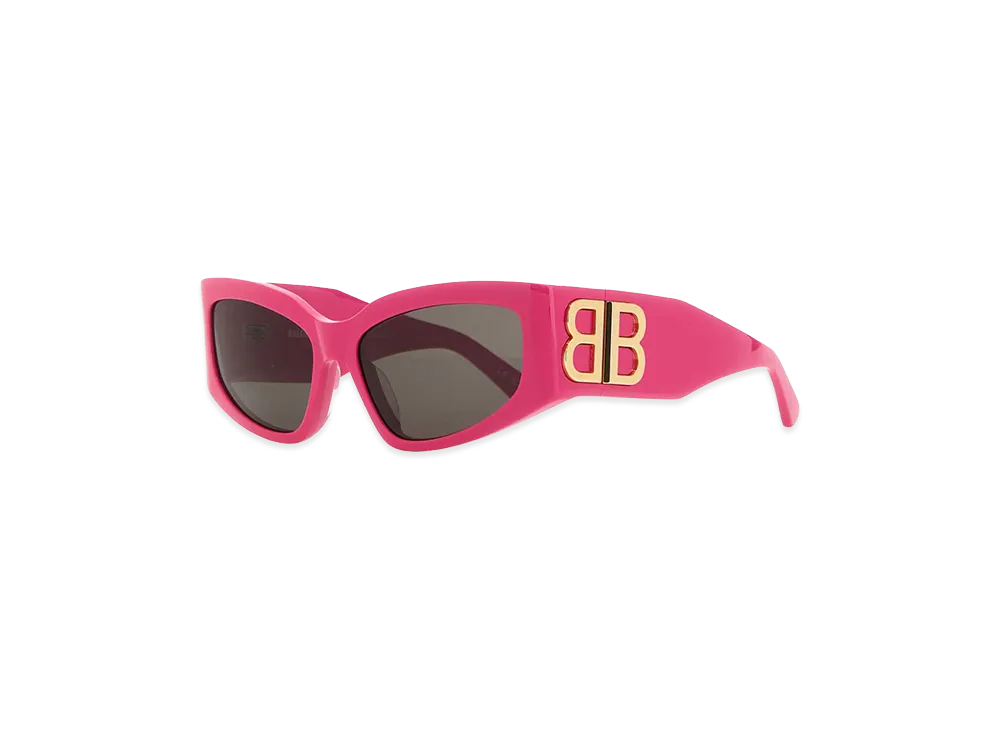 BALENCIAGA Women's Fuchsia Acetate Bossy Cat Sunglasses "Pink"