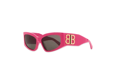 BALENCIAGA Women's Fuchsia Acetate Bossy Cat Sunglasses "Pink"