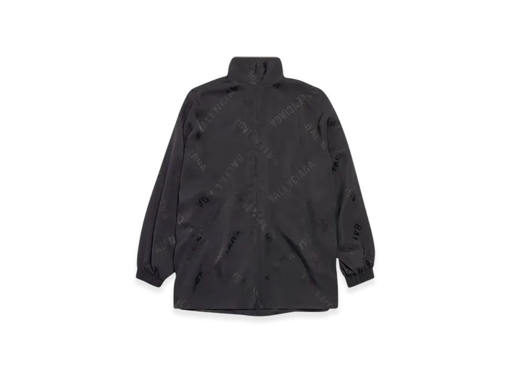 BALENCIAGA Women's Bal Diagonal Allover Fluid Tracksuit Jacket "Black"