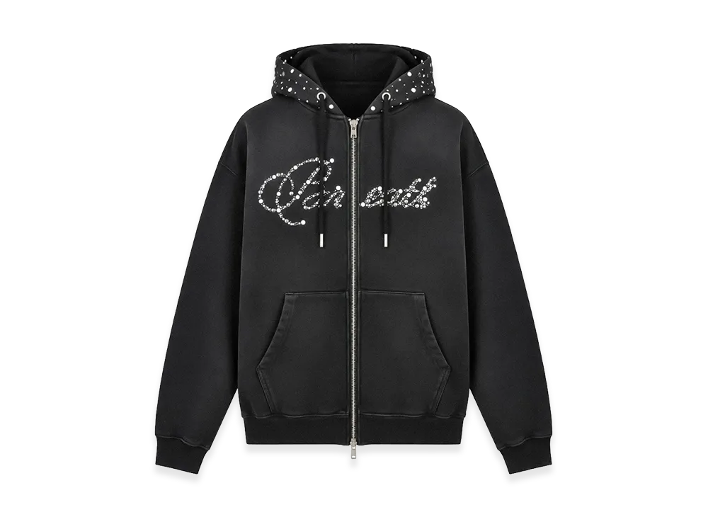 BREATH Rhinestone Zip Hoodie "Black"