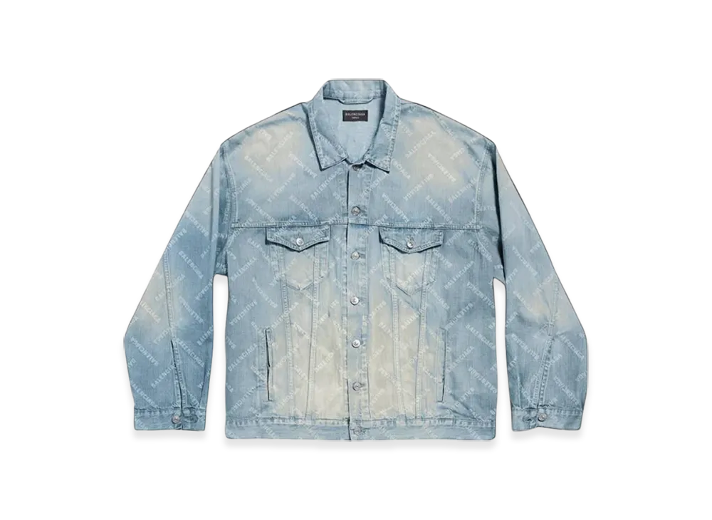 バレンシアガ バル ダイアゴナル オールオーバー オーバーサイズ ジャケット "ライト ブルー" 773616TPW534868