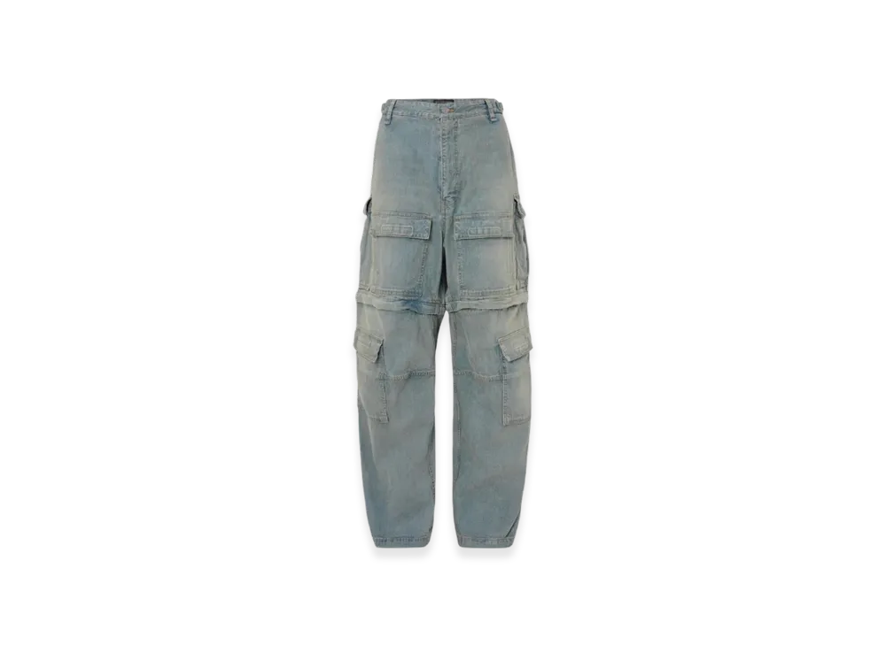 BALENCIAGA Women's Cargo Boyfriend Jeans "Blue"