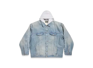 BALENCIAGA DIY Metal Outline Hooded Jacket in Light "Blue"