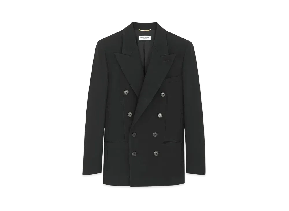 Saint Laurent Women's Jacket in Wool Gabardine "Black"