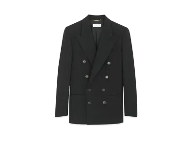 Saint Laurent Women's Jacket in Wool Gabardine "Black"