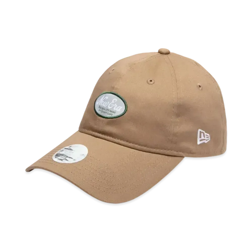 NEW ERA Golf Women's 9Twenty Long Visor Stretch Cotton Washable Oval Logo "Khaki"