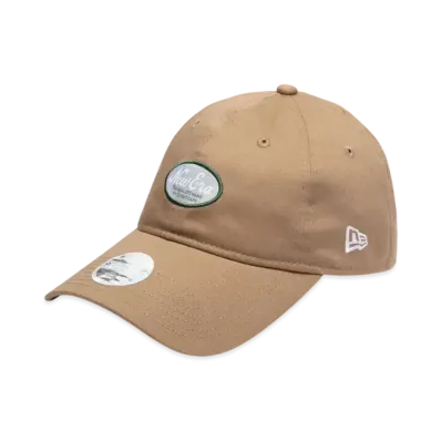 NEW ERA Golf Women's 9Twenty Long Visor Stretch Cotton Washable Oval Logo "Khaki"
