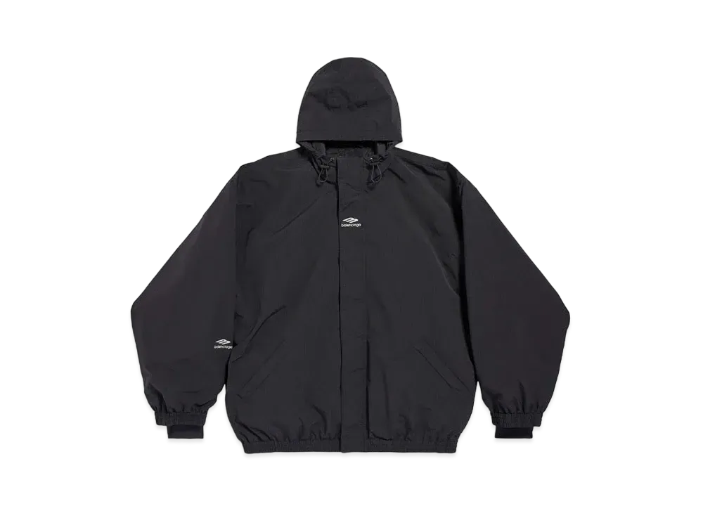 BALENCIAGA Men's 3B Sports Icon Ski Parka Technical Ripstop "Black"