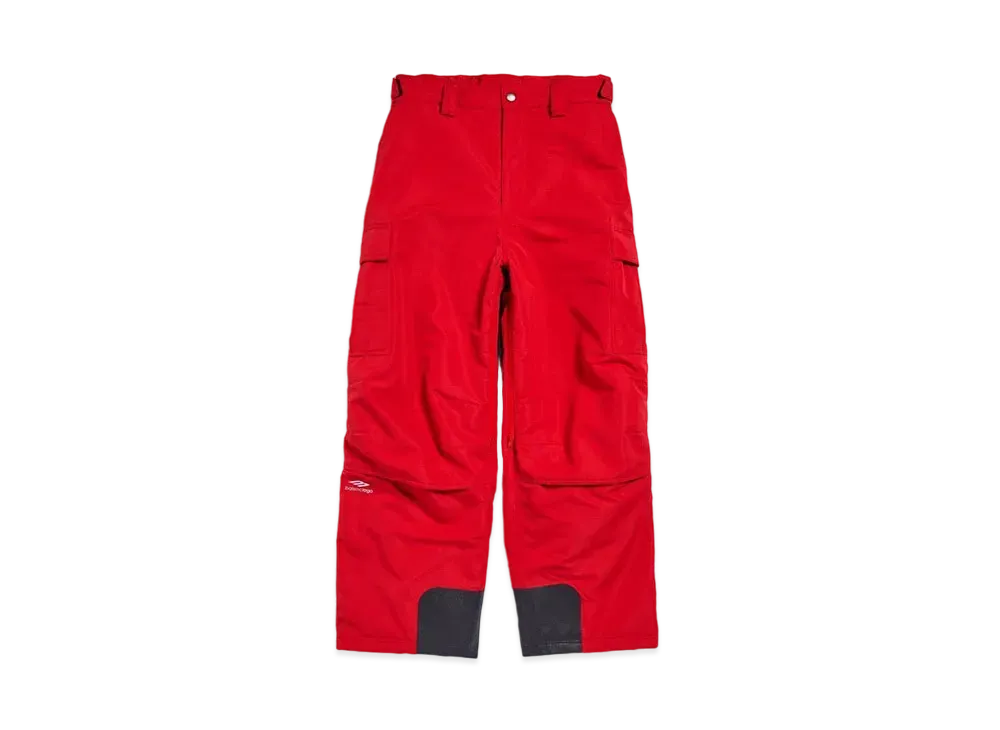 BALENCIAGA Men's 3B Sports Icon Ski Cargo Pants Technical Ripstop "Red"