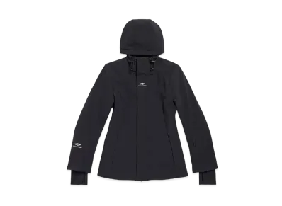 BALENCIAGA Women's 3B Sports Icon Ski Hourglass Parka Bonded Stretch Nylon "Black"