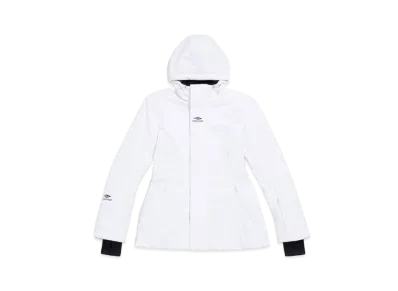BALENCIAGA Women's 3B Sports Icon Ski Hourglass Parka Bonded Stretch Nylon "White"