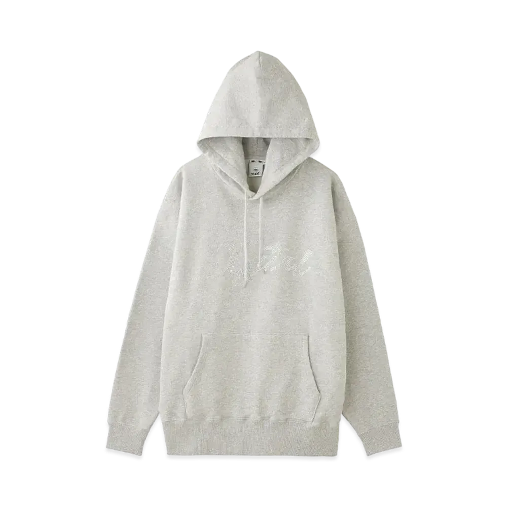 X-Girl Rhinestone Star Cursive X-Girl Logo Sweat Hoodie "Ash"