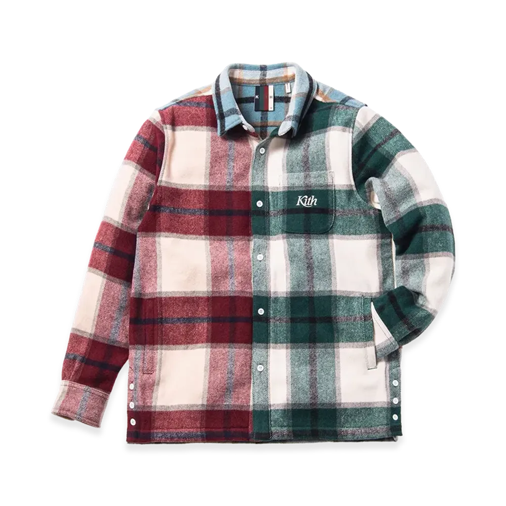 Kith The Color-Blocked Plaid Flannel Ginza Shirt "Multi"