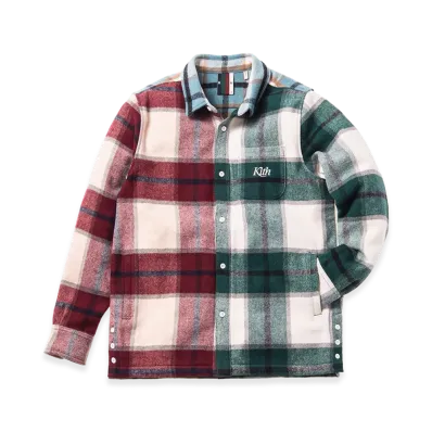 Kith The Color-Blocked Plaid Flannel Ginza Shirt "Multi"