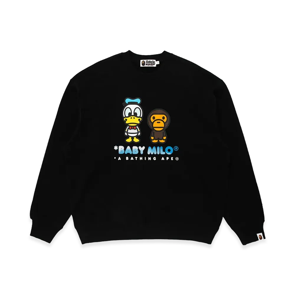 A BATHING APE x Disney Donald Duck Baby Milo Relaxed Fit Crewneck "Black"