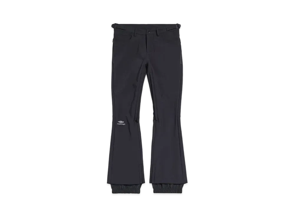 BALENCIAGA Women's 3B Sports Icon 5-Pocket Ski Pants Bonded Stretch Nylon "Black"