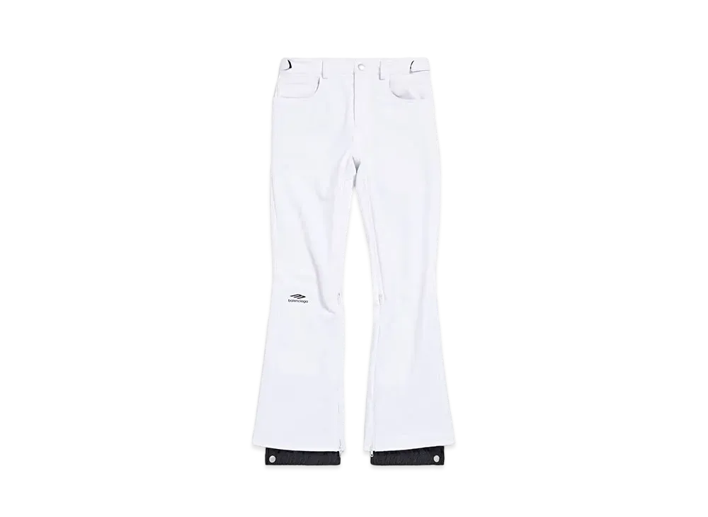 BALENCIAGA Women's 3B Sports Icon 5-Pocket Ski Pants Bonded Stretch Nylon "White"