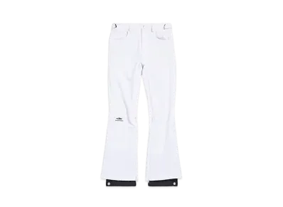 BALENCIAGA Women's 3B Sports Icon 5-Pocket Ski Pants Bonded Stretch Nylon "White"