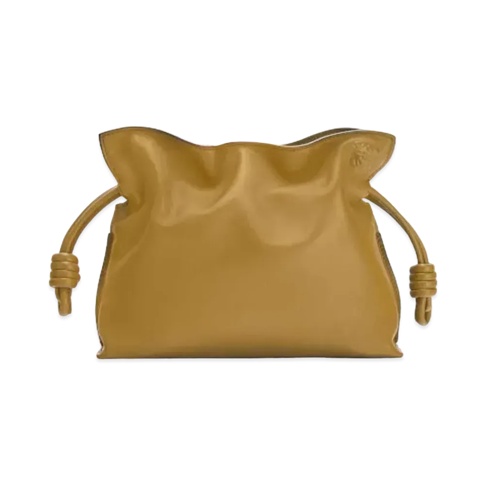 LOEWE Flamenco Clutch In Nappa Calfskin "Ochre Green"