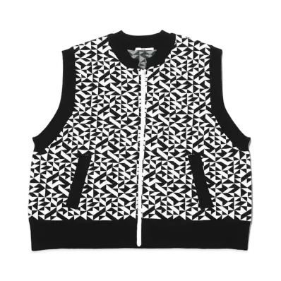 atmos pink Sougara Big Knit Vest "Black/White"