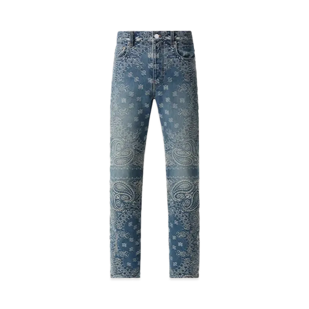 AMIRI Bandana Jacquard Straight Jean "Dark Indigo"