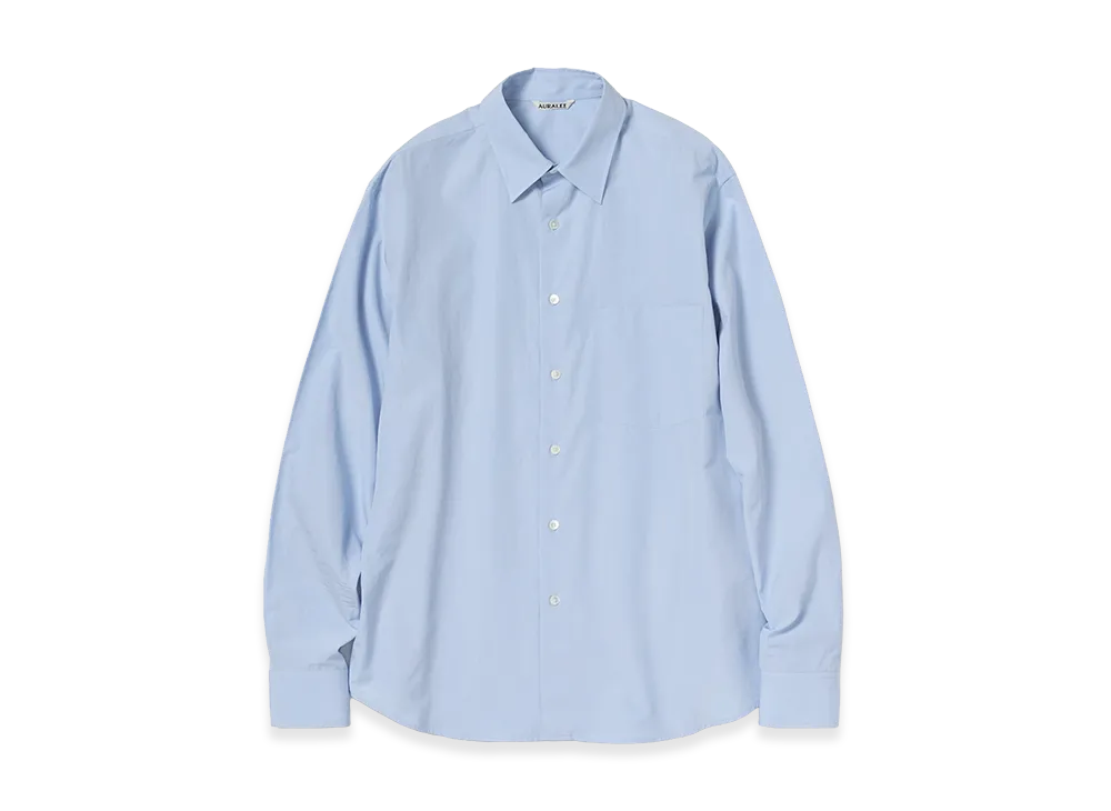 AURALEE Finx Light Weather Chambray Shirt "Sax Blue Chambray"