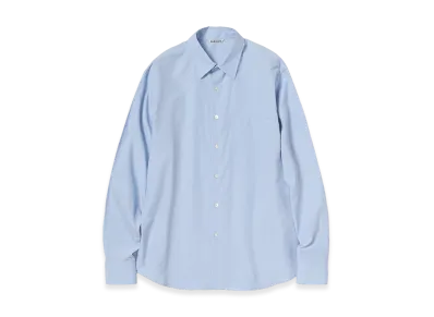 AURALEE Finx Light Weather Chambray Shirt "Sax Blue Chambray"