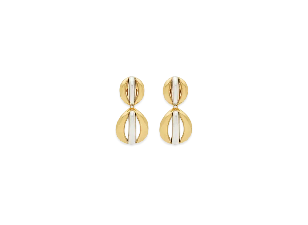 Saint Laurent Mandarin Earrings in Metal "Palladium/Gold"