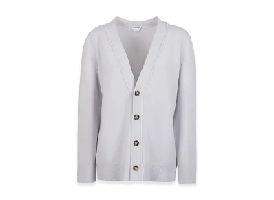 Bottega Veneta Women's Stretch Cashmere Blend Cardigan "Powder Blue"