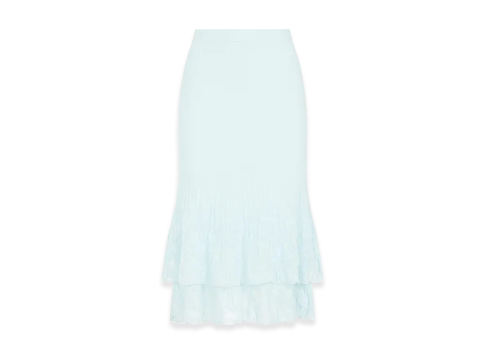 Bottega Veneta Women's Cotton Midi Skirt "Pale Turquoise"
