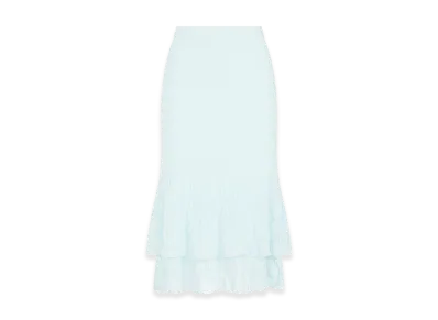 Bottega Veneta Women's Cotton Midi Skirt "Pale Turquoise"