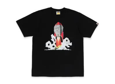 A BATHING APE Ape Head Rocket Tee "Black"