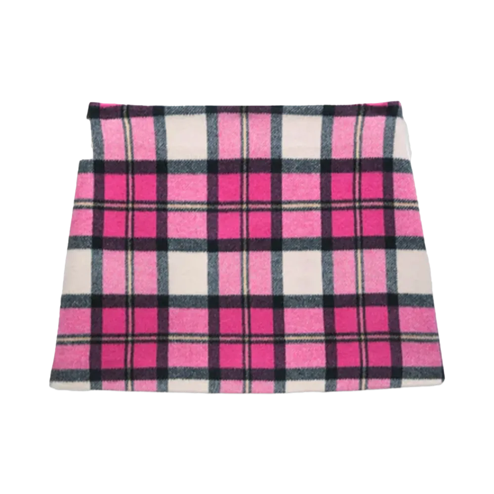 MSGM Maxi Check Woolen Cloth Miniskirt "Pink"