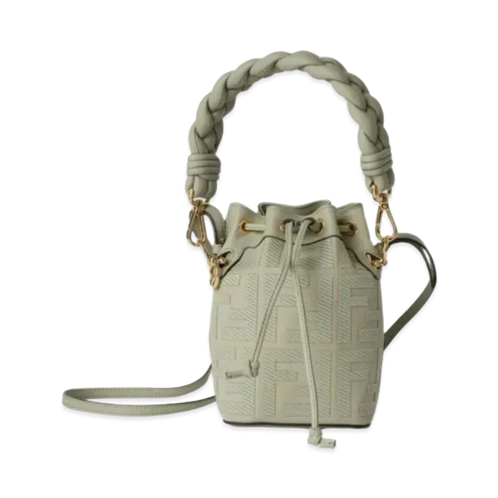 FENDI Mon Tresor FF Canvas Mini Bag "Light Green"