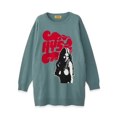 HYSTERIC GLAMOUR FLAME WOMAN Knit Dress "Green"
