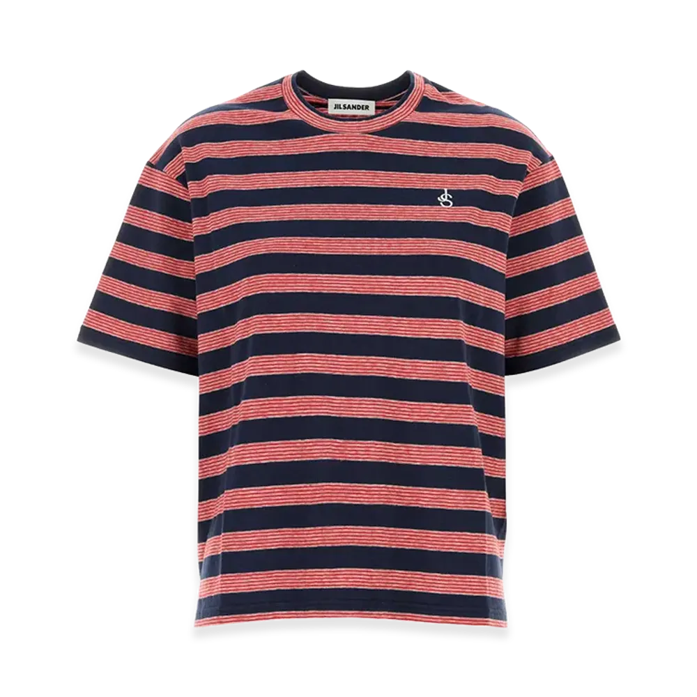 Jil Sander Women's Embroidered Cotton Oversize T-Shirt "Stripped"