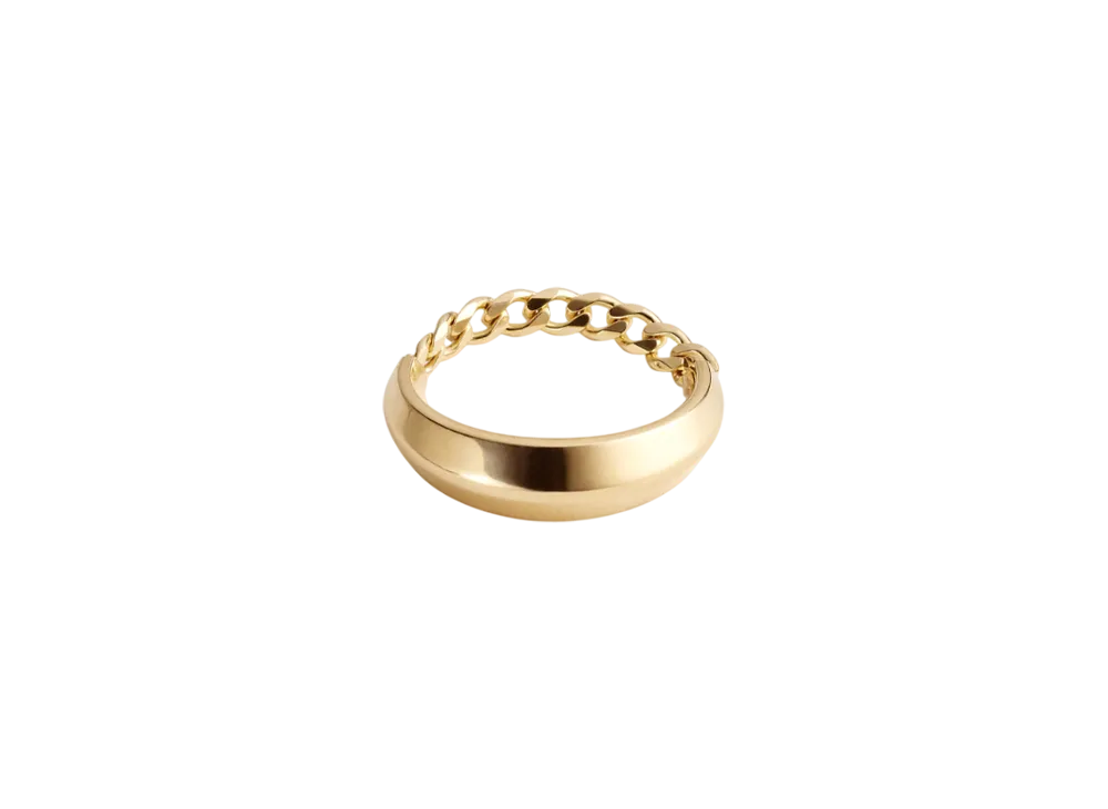 Bottega Veneta Detail Chain Ring "Yellow Gold"
