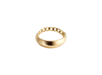 Bottega Veneta Detail Chain Ring "Yellow Gold"