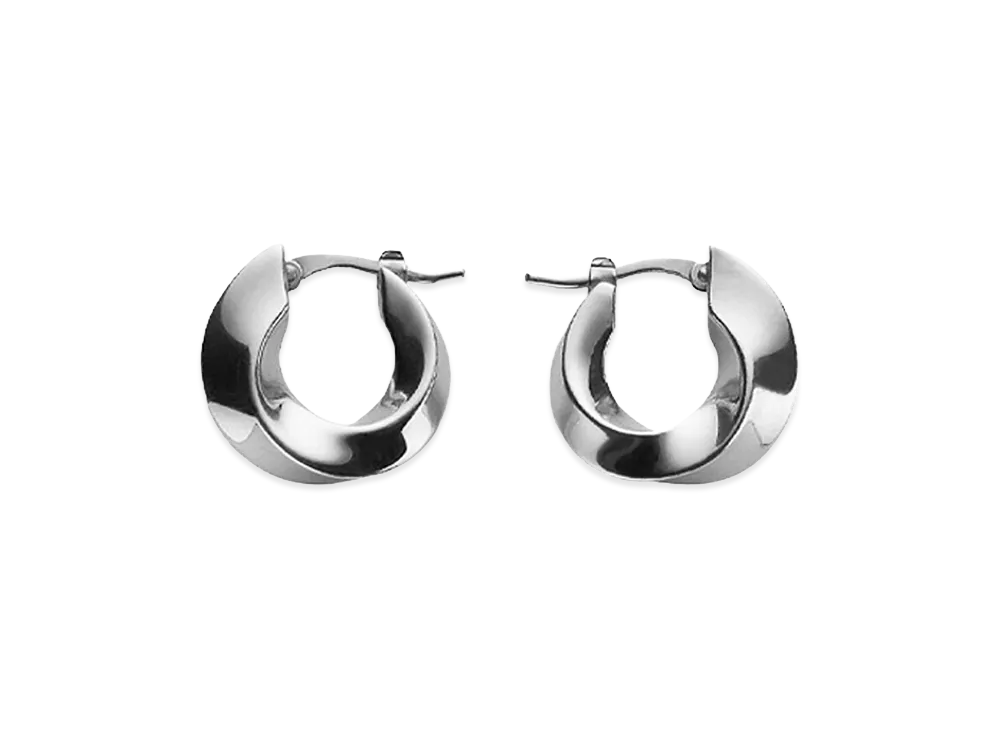 Bottega Veneta Women's Hoop Earrings "Silver"