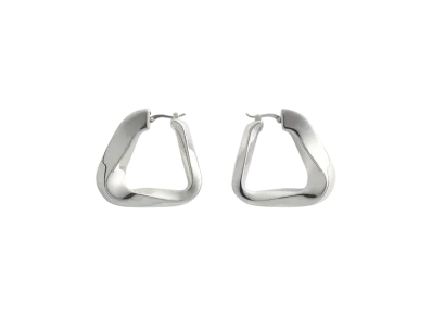Bottega Veneta Large Twist Triangle Hoop Earrings "Silver"
