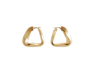 Bottega Veneta Large Twist Triangle Hoop Earrings "Yellow Gold"
