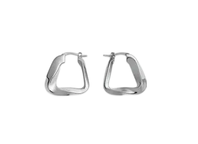 Bottega Veneta Small Twist Triangle Hoop Earrings "Silver"
