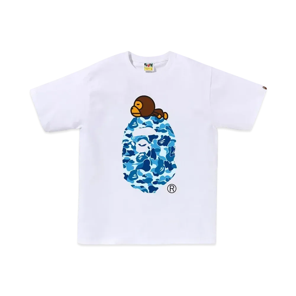 A BATHING APE Abc Camo Milo On Big Ape Tee "White/Black"