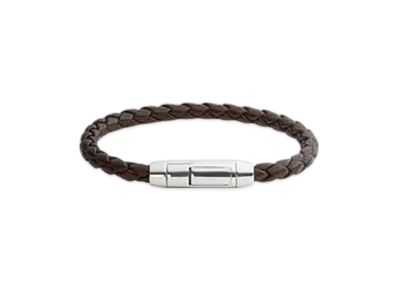 Bottega Veneta Braid Leather Bracelet "Fondente"