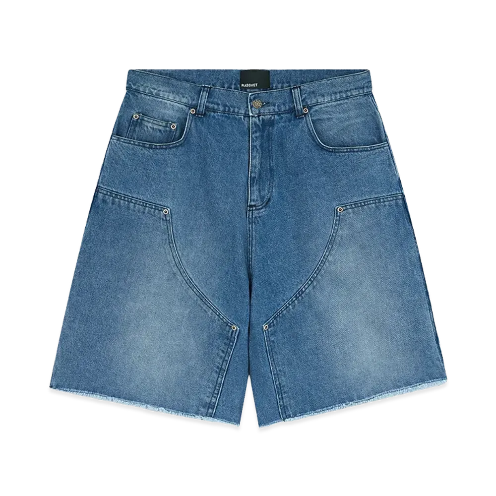 RASSVET Baggy Double Knee Denim Shorts "Vintage Blue"