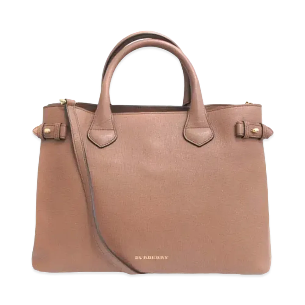 Burberry Banner Leather 2Way Bag "Beige"