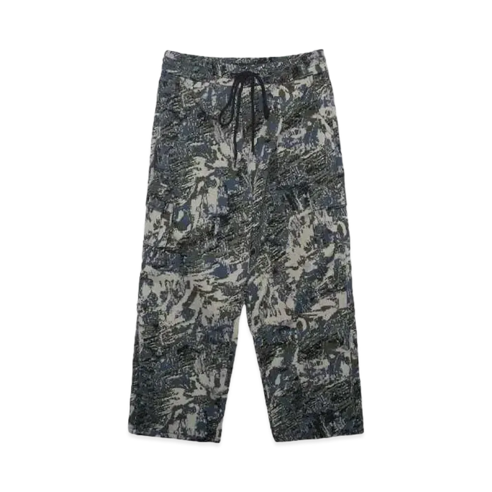 A GOOD BAD INFLUENCE Digital Camo Cargo Pants "BLACK GREEN"