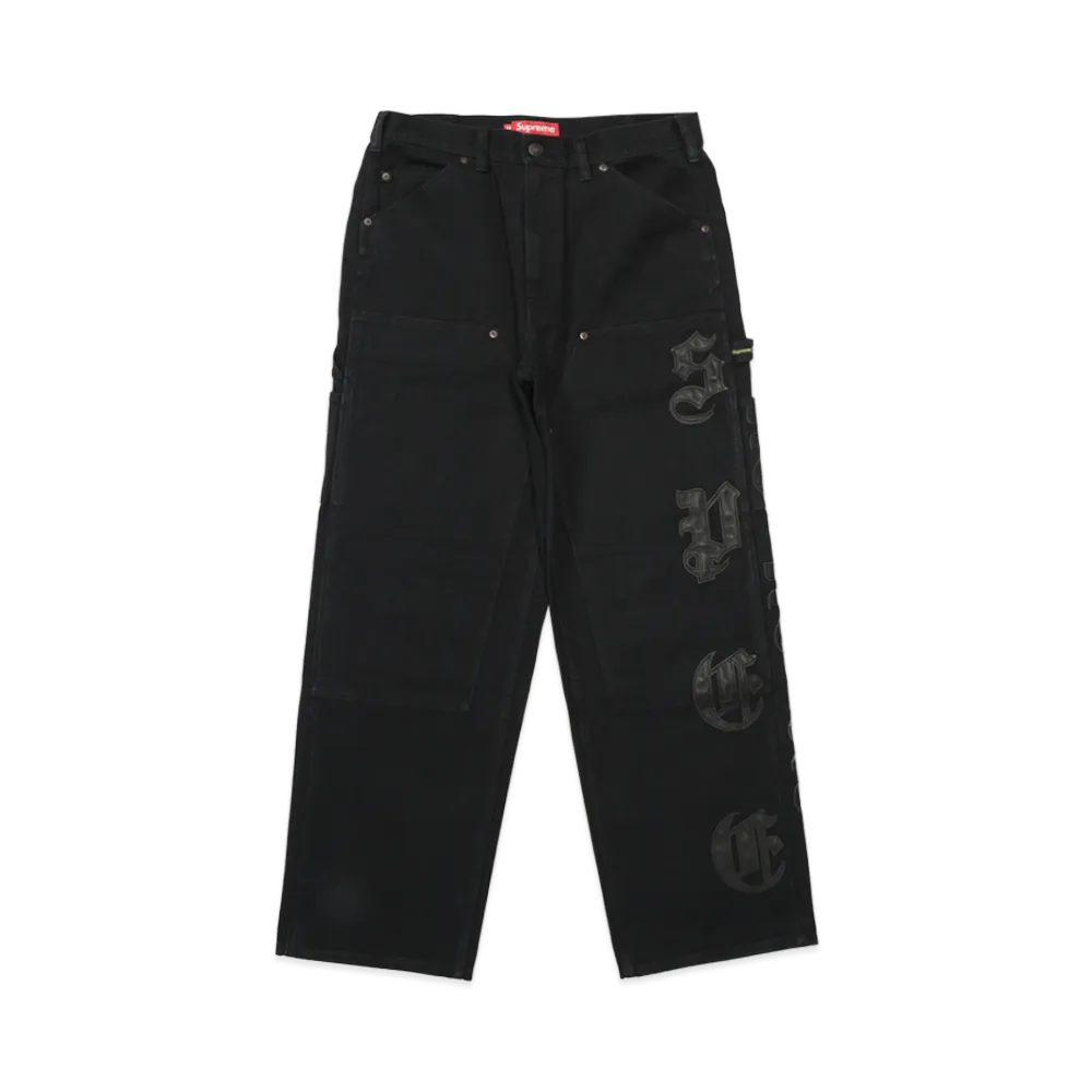 Supreme Leather Applique Double Knee Painter Pant "Black"