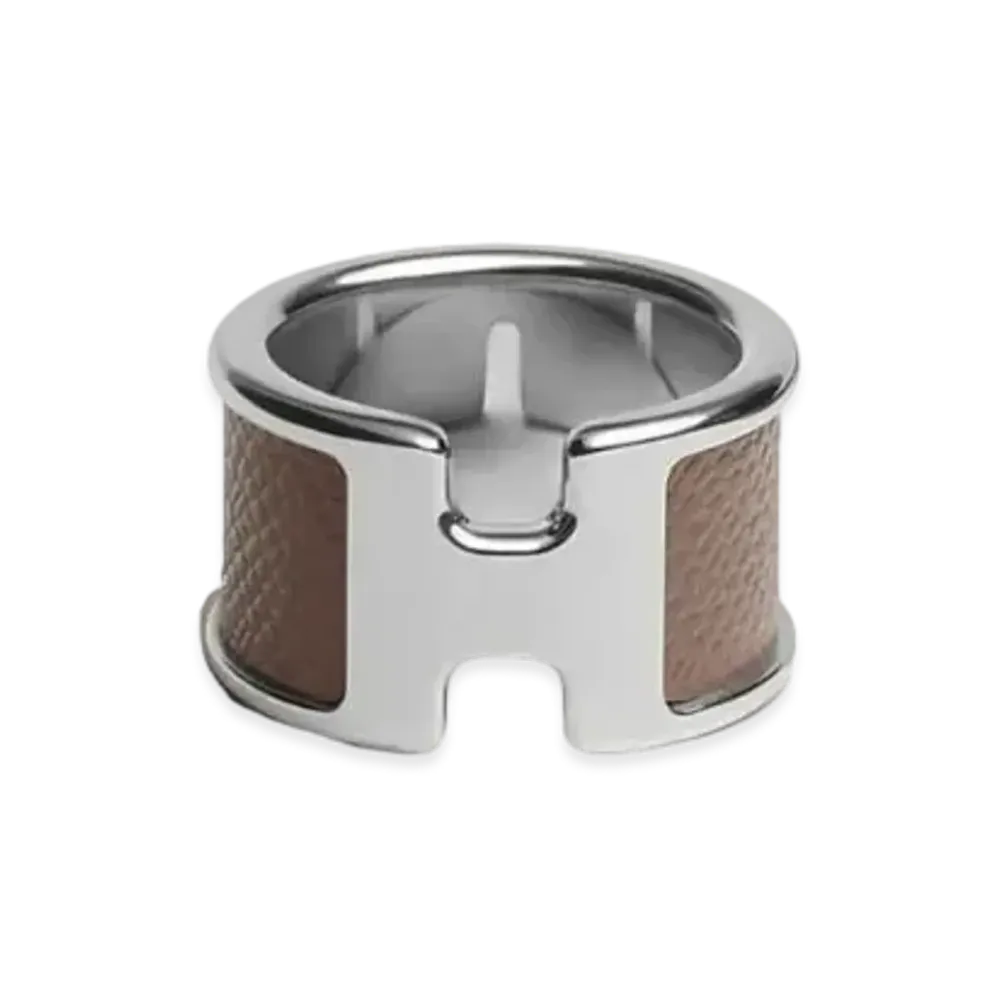 Hermes Olympe Ring Large Model "Etoupe/Palladium"