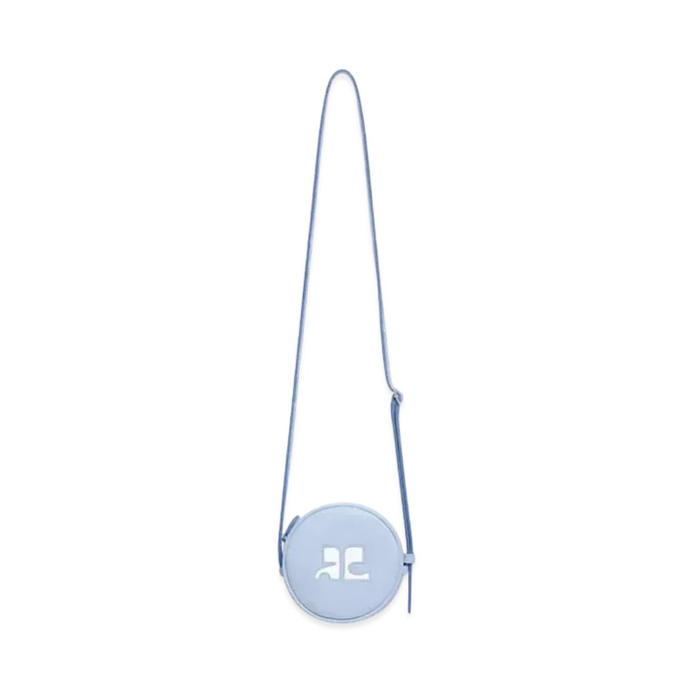 Courreges Reedition Leather Circle Bag "Sky"